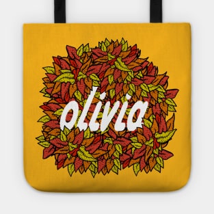 olivia, name art in leaves. Tote