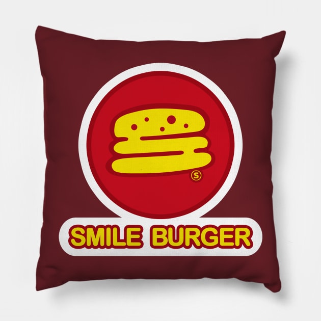 Smile Burger Pillow by YakuzaFan