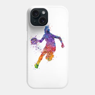 Girl Basketball Player Colorful Watercolor Silhouette Phone Case