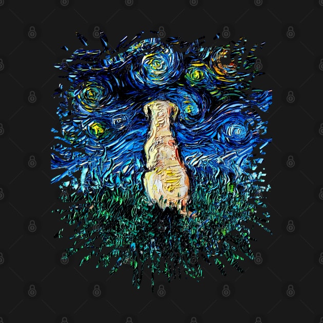 Yellow Labrador Night (splash version) by sagittariusgallery