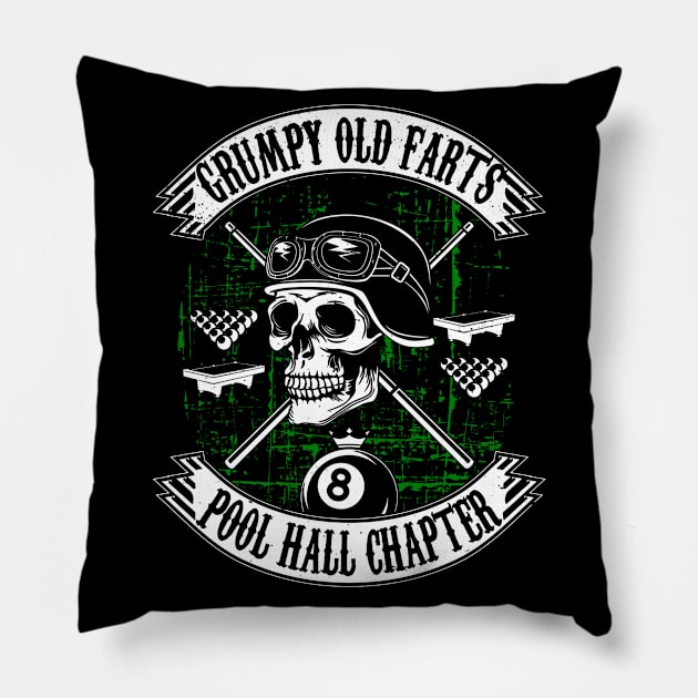 Grumpy Old Farts Pool Hall Chapter Pillow by QUYNH SOCIU