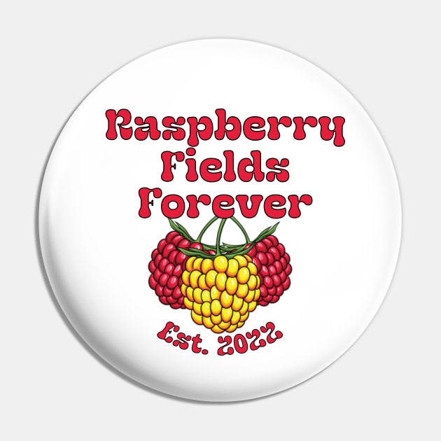 Raspberry Fields Forever Logo Pin by Rodden Reelz