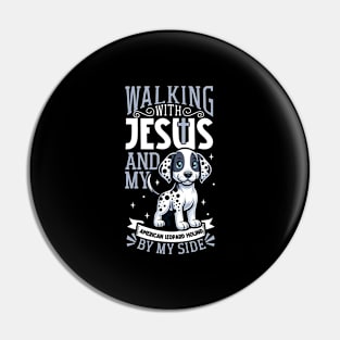 Jesus and dog - American Leopard Hound Pin