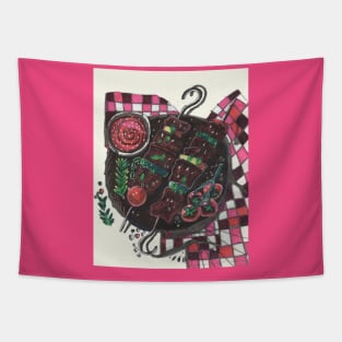 Grilled Meat and Vegetables Tapestry