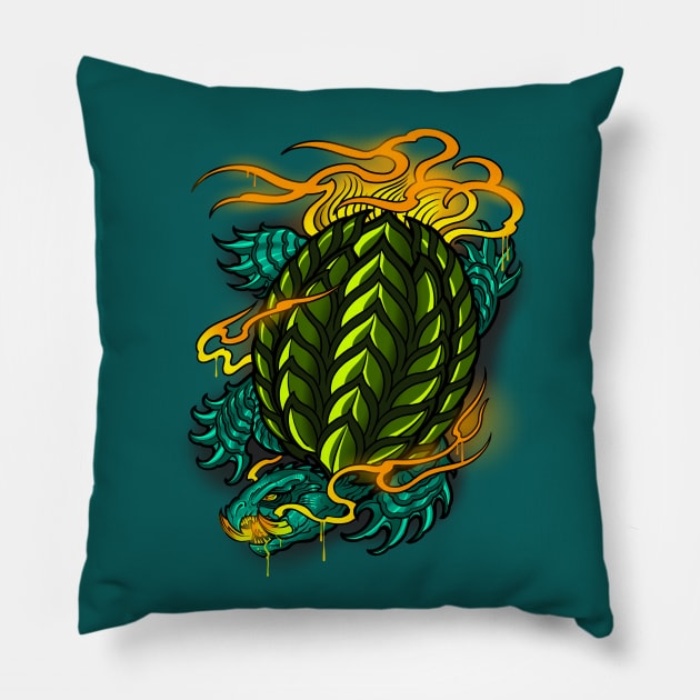 Turtle God Pillow by Tattoo KAIJU