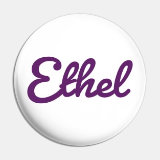 Ethel Name Purple Typography Pin