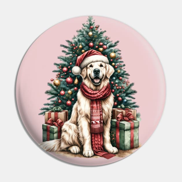 Christmas is Golden with Golden Retriever Pin by Tintedturtles