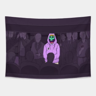 subway skull Tapestry