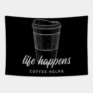 Caffeine Addict Quote Life Happens Coffee Helps Tapestry