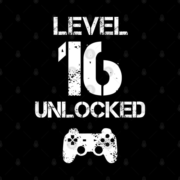 Level 16 Unlocked T-Shirt - 16th Birthday Gift by Ilyashop