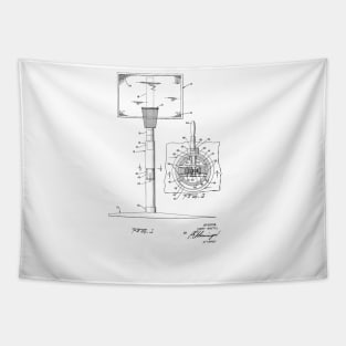 Adjustable Basketball Goal Vintage Patent Hand Drawing Tapestry