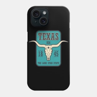 Texas state USA - with longhorn skull Phone Case
