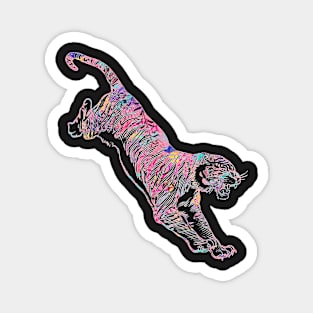 Hawaii tiger floral pink Magnet