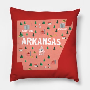 Arkansas illustrated map Pillow