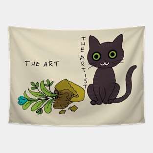 Artist cat Tapestry