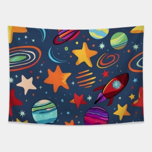 Space View -Stars In Space Pattern Tapestry