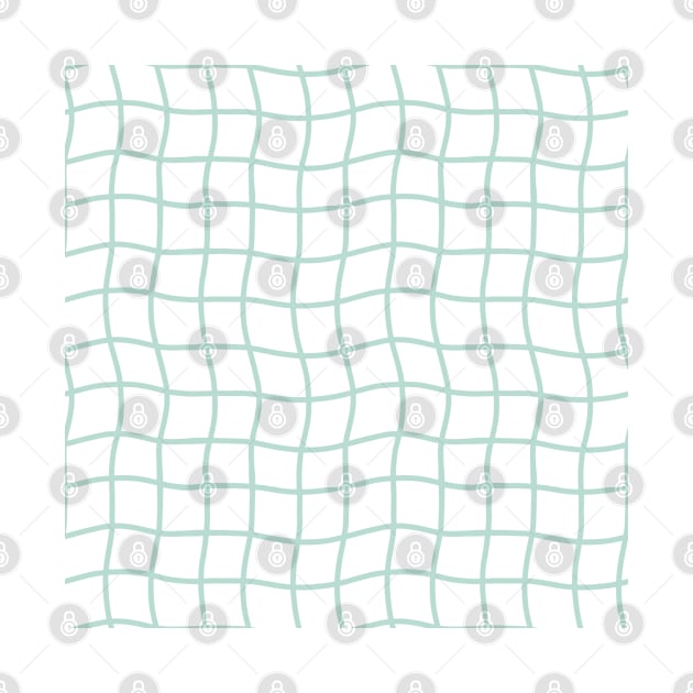 Minimal Abstract Squiggle Grid - Pastel Teal Green by JuneNostalgia