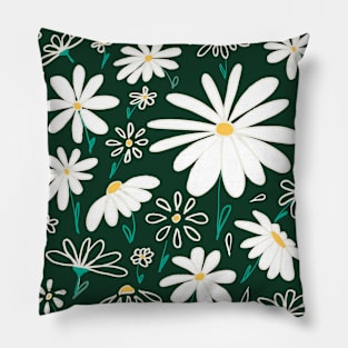 green daisies Pillow