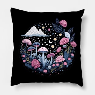 Aesthetic Mushrooms Pillow