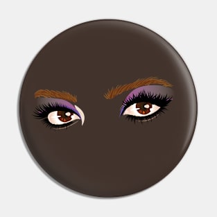 Brown fem Eyes with make up Pin