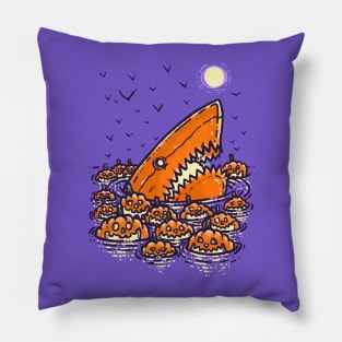 Jack O'Lantern Shark Pillow