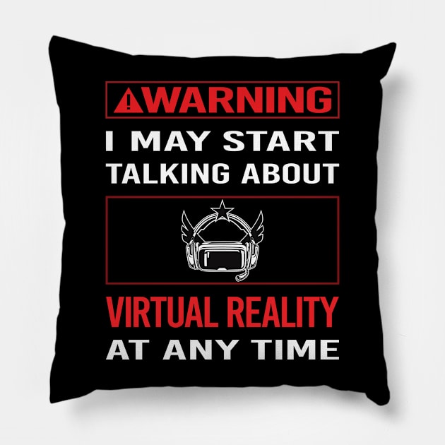 Red Warning Virtual Reality VR Pillow by Happy Life