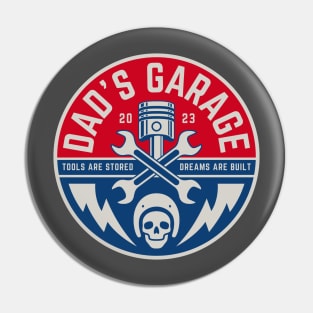 Dads Garage Car Lover Dad Tshirt Pin