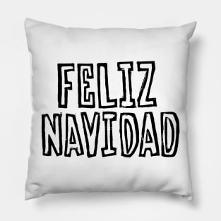 Feliz Navidad (Black Ink Version) Pillow