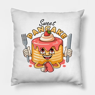 Sweet Pancake, retro mascot cartoon Pillow