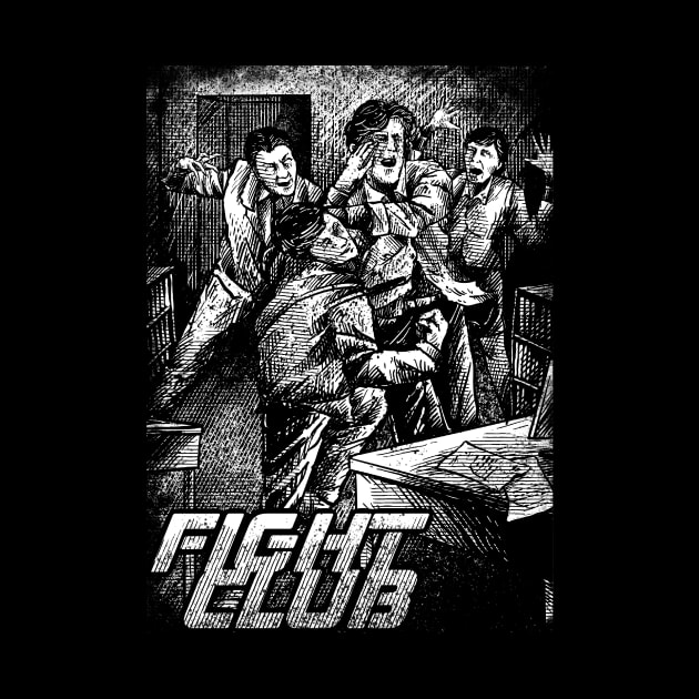 fight club hand drawing illustration design by ROCKHOPPER