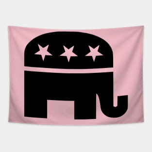 Republican Elephant Black Tapestry