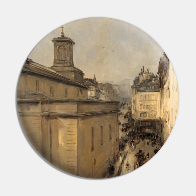 View of Notre Dame de Lorette and Rue Flechier in Paris by Antoine Vollon Pin by Classic Art Stall