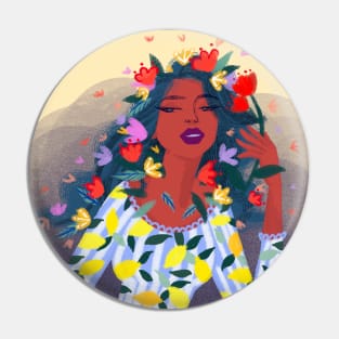 Flower lady Pin