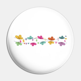 Colorful spring time decorative floral abstract border Pin