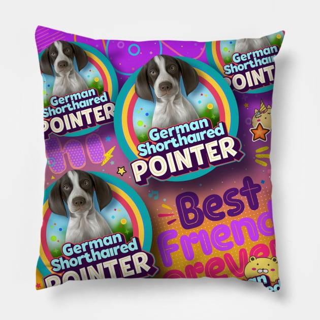 German Shorthaired Pointer dog v2 Pillow by Puppy & cute