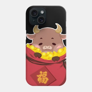 Cute little Ox Gives Best Wishes / Year of the Ox 2021 Phone Case