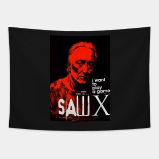 SAW X Tobin Bell as John Kramer movie graphic design poster Tapestry