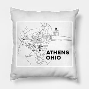 Athens Ohio Map Art Pillow