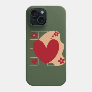 Red flowers with a heart shape Phone Case