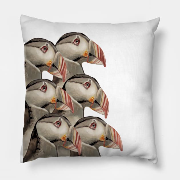 Puffins 6 Pillow by msmart