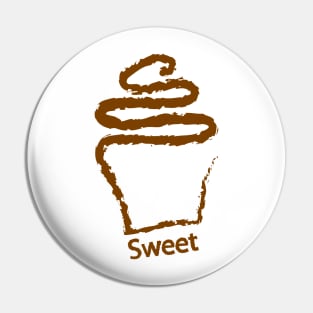 Chocolate Cupcake drawing Pin