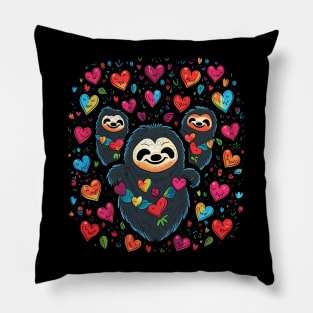 Sloth Valentine Day Pillow