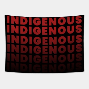 Native American Indigenous Dar Red Progressive Text Tapestry