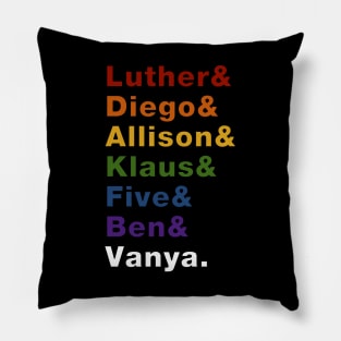 Pride Colored Umbrella Academy Character Names Pillow