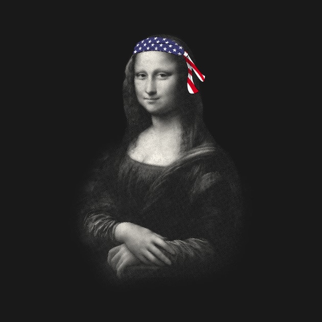 Mona Lisa in US Flag Headband Fun 4 July by scotch