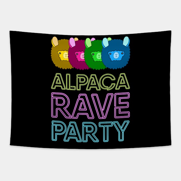 Alpaca Rave Party Tapestry by DeesDeesigns