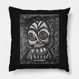 Gunmetal Skull Pillow