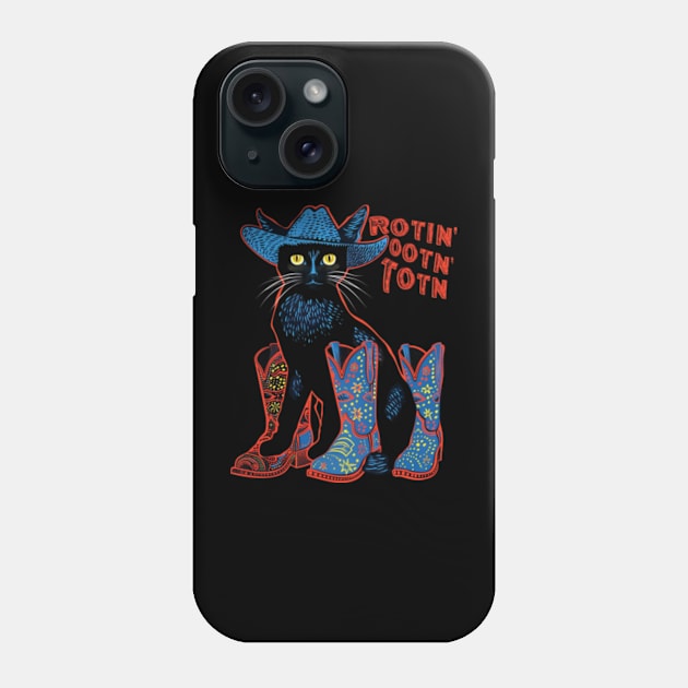 Cat Cowboy Trails Paw-slinging Phone Case by Gianna Bautista Art