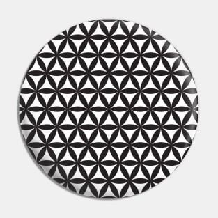 Black and white Seed of life pattern Pin