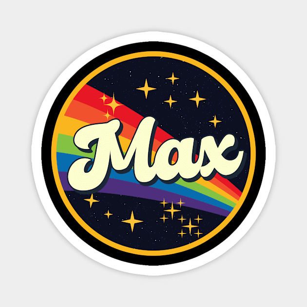 Max // Rainbow In Space Vintage Style Magnet by LMW Art